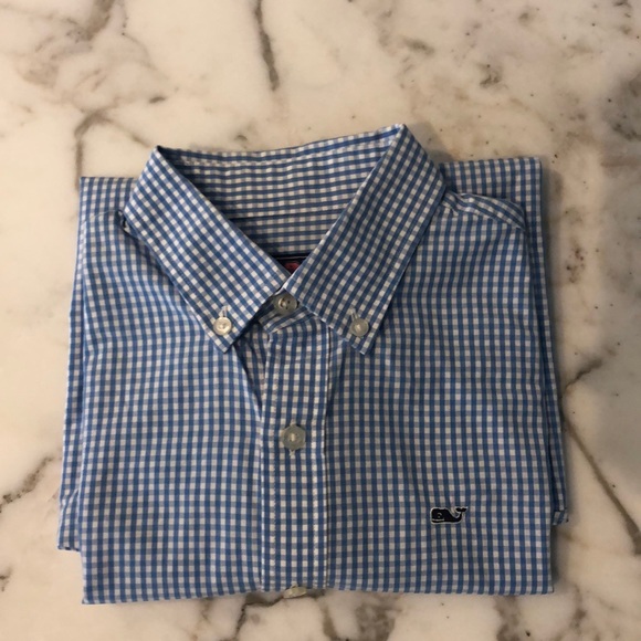 Vineyard Vines blue check whale shirt button down - Picture 2 of 5